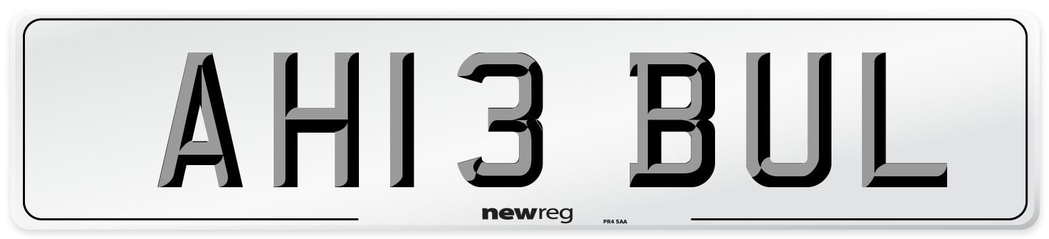 AH13 BUL Number Plate from New Reg